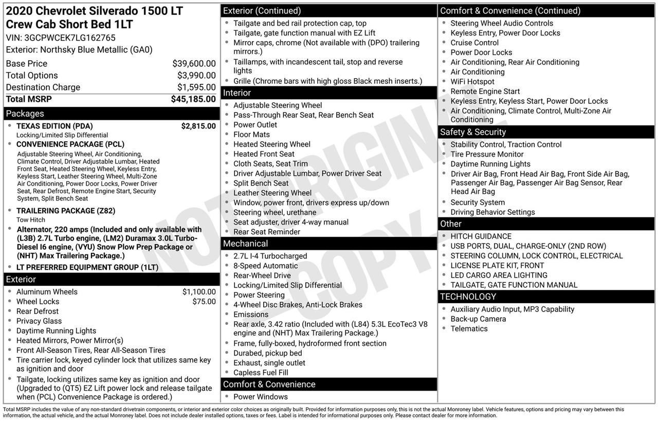 Chevrolet Silverado 1500 LT Crew Cab 2WD 2020