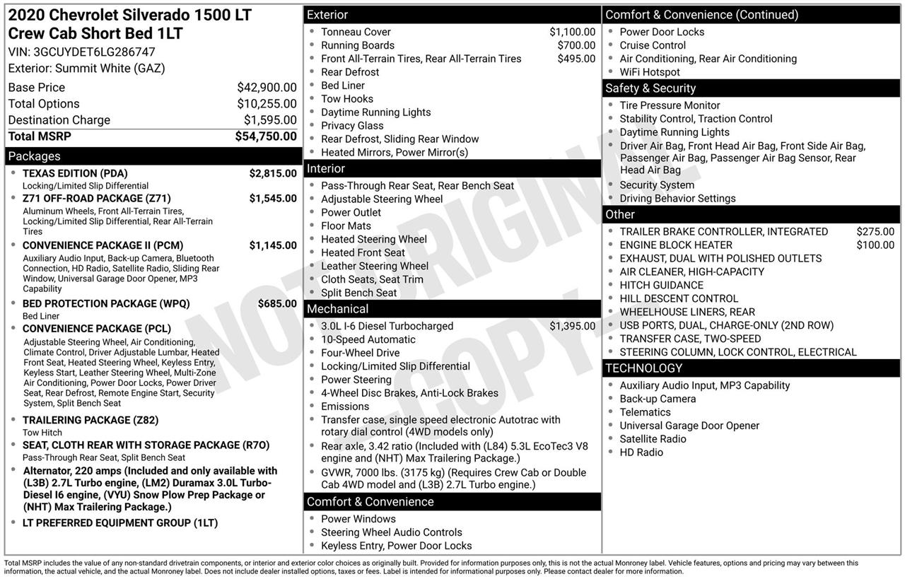 Chevrolet Silverado 1500 LT Crew Cab 4WD 2020