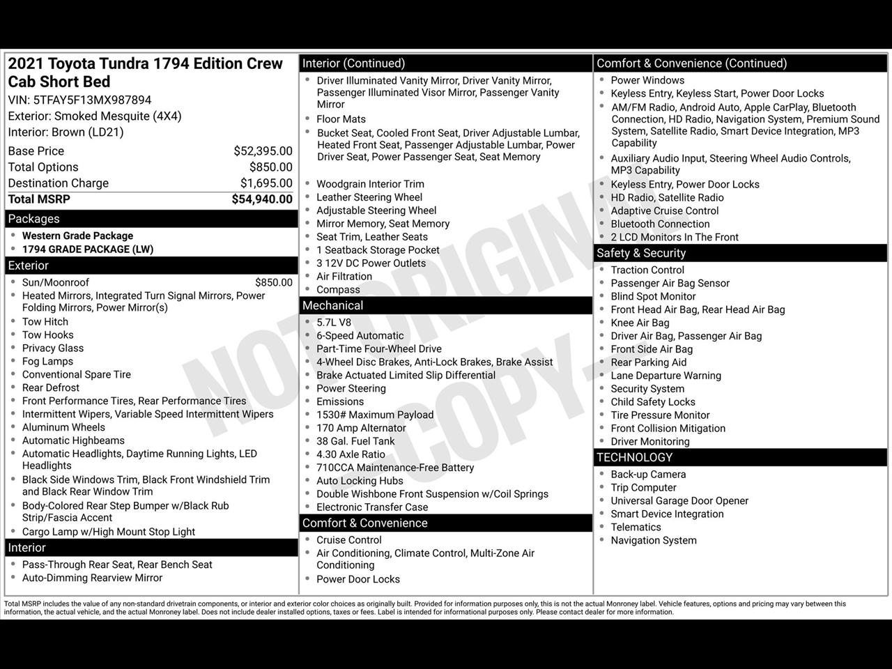 Toyota Tundra Platinum CrewMax 5.7L 4WD 2021