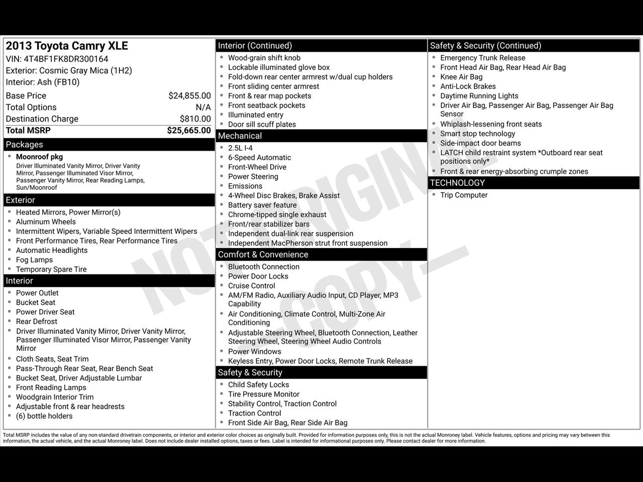 Toyota Camry XLE 2013