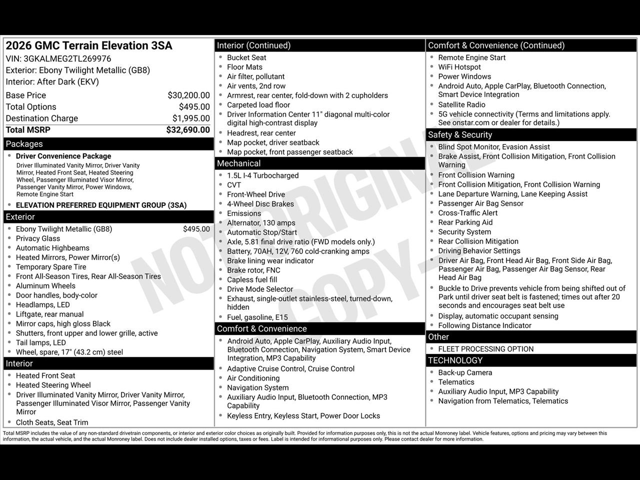 GMC Terrain Elevation 2026