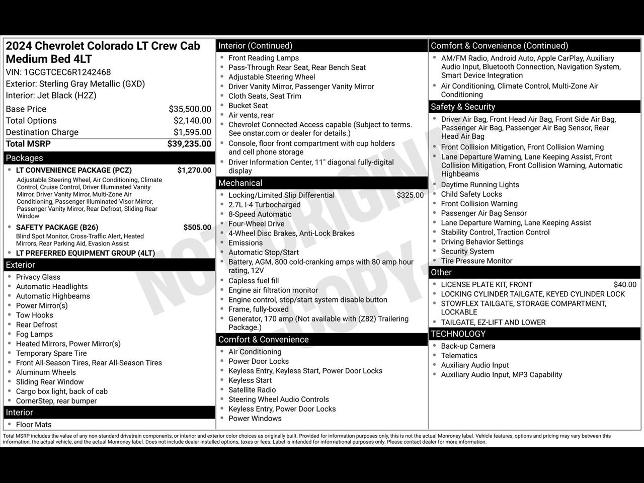 Chevrolet Colorado LT Crew Cab 4WD 2024