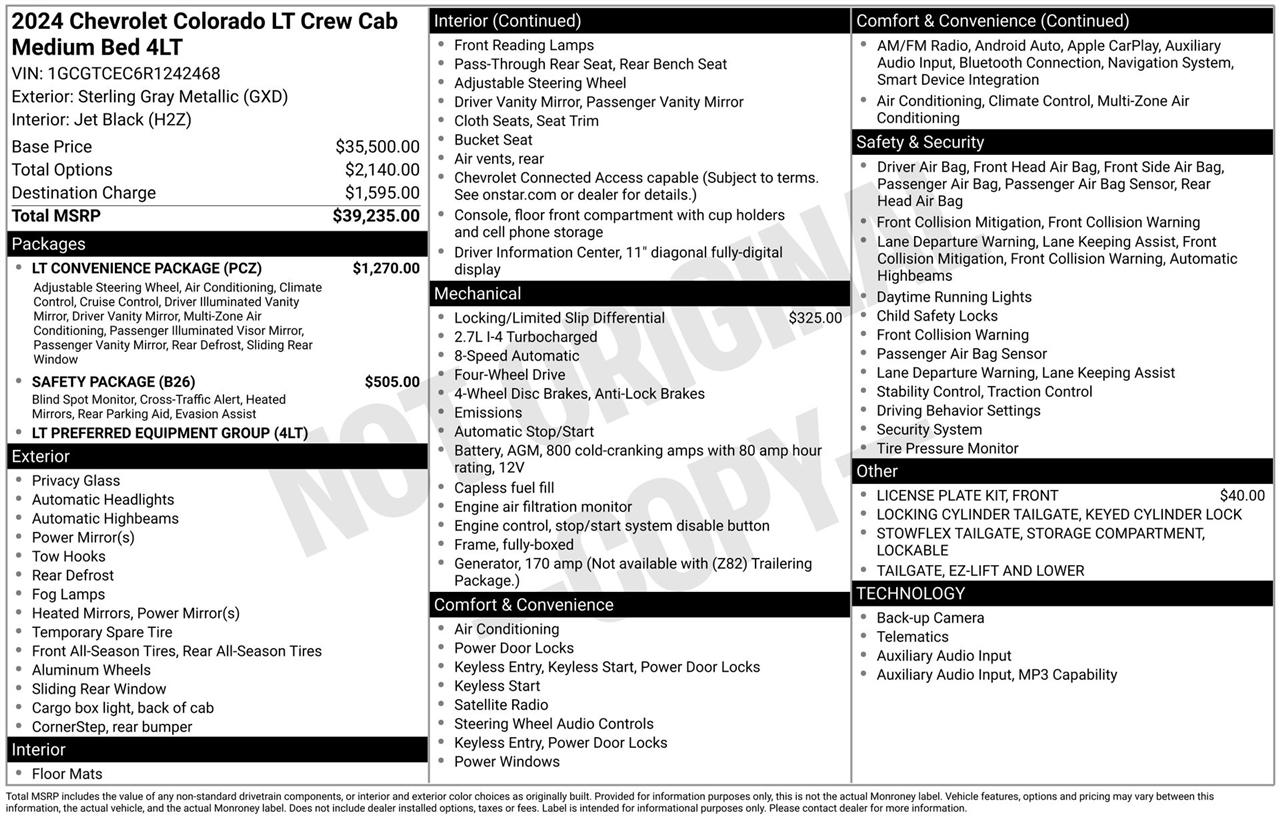 Chevrolet Colorado LT Crew Cab 4WD 2024