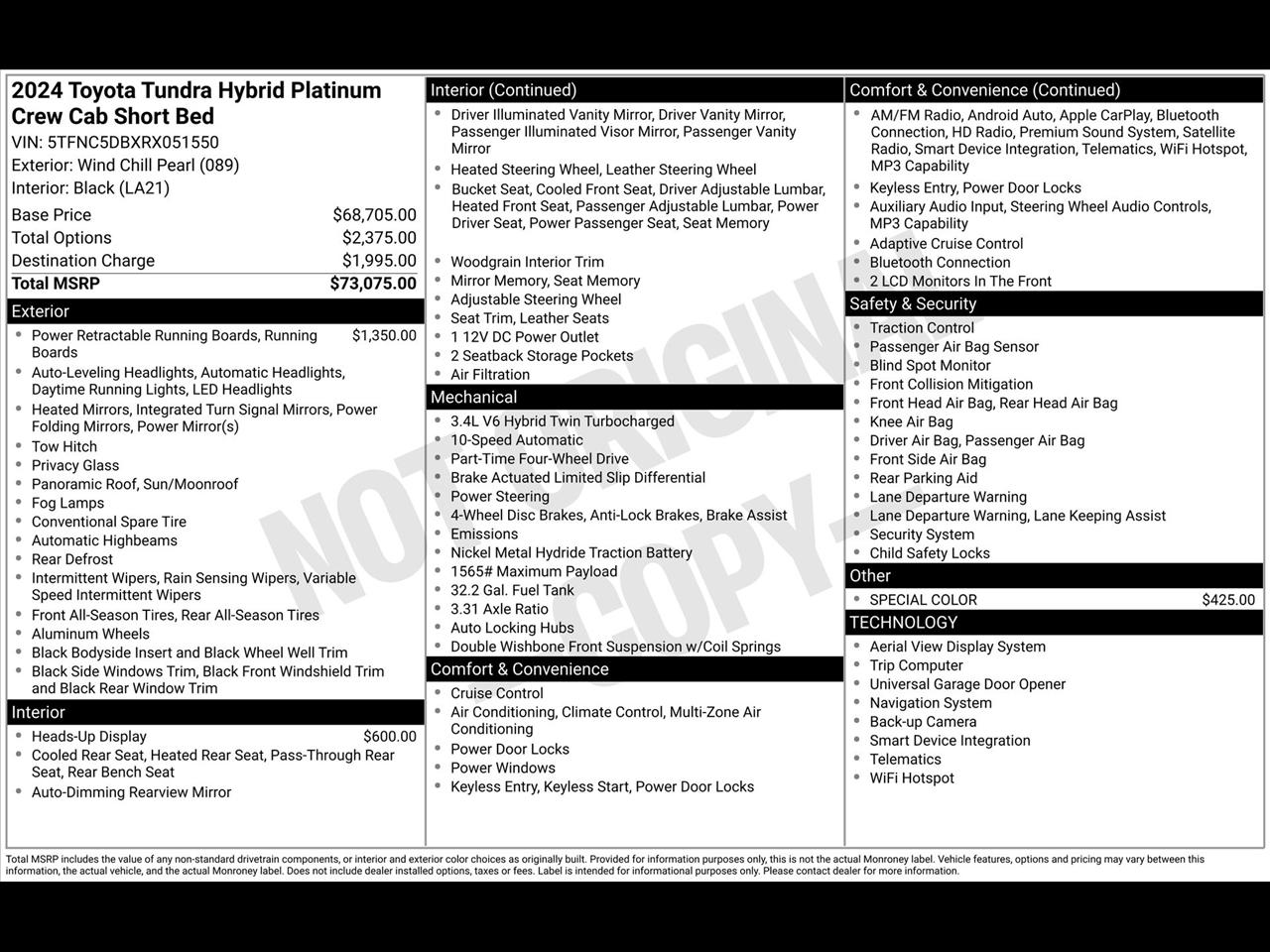 Toyota Tundra Platinum CrewMax 4WD Hybrid 2024