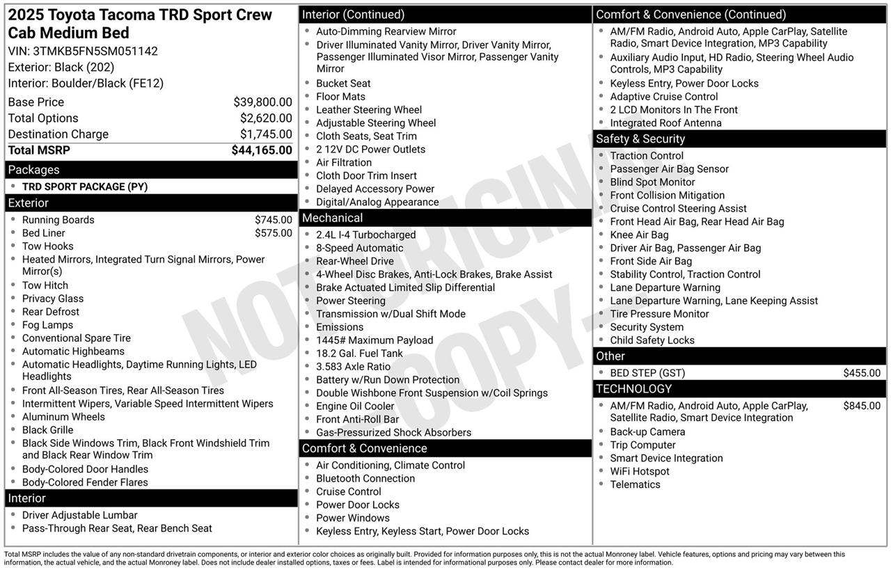 Toyota Tacoma TRD Sport Double Cab 2WD 2025