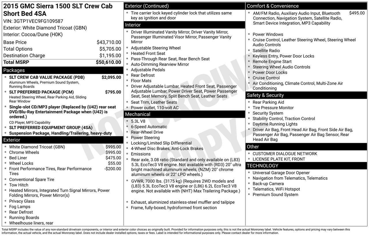 GMC Sierra 1500 SLT Crew Cab Long Box 2WD 2015