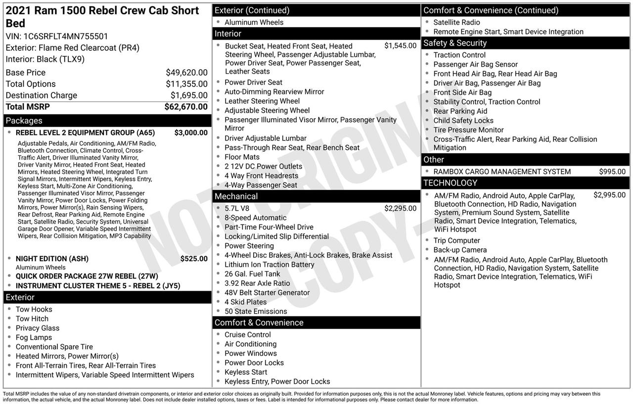 RAM 1500 Rebel Crew Cab SB 4WD 2021