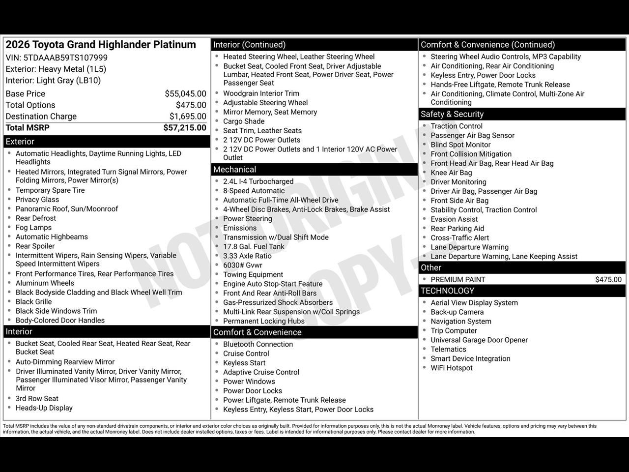 Toyota Grand Highlander XLE AWD 2026