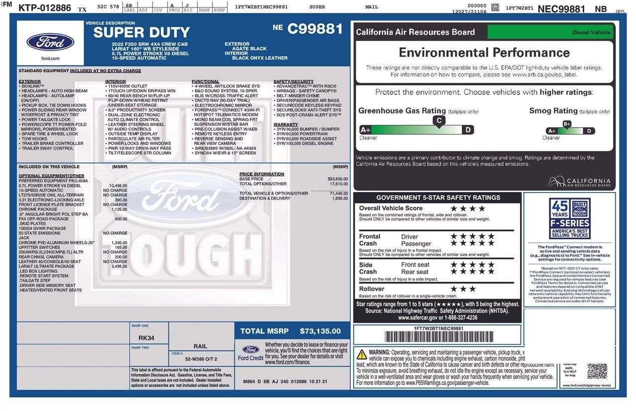 Ford F-250 SD Lariat Crew Cab 4WD 2022