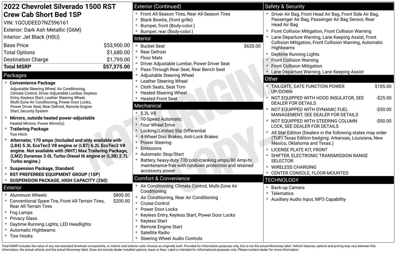 Chevrolet Silverado 1500 RST Crew Cab 4WD 2022