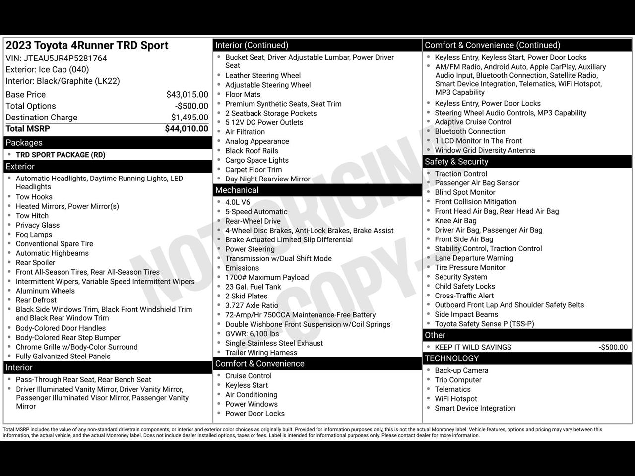 Toyota 4Runner TRD Sport 2023