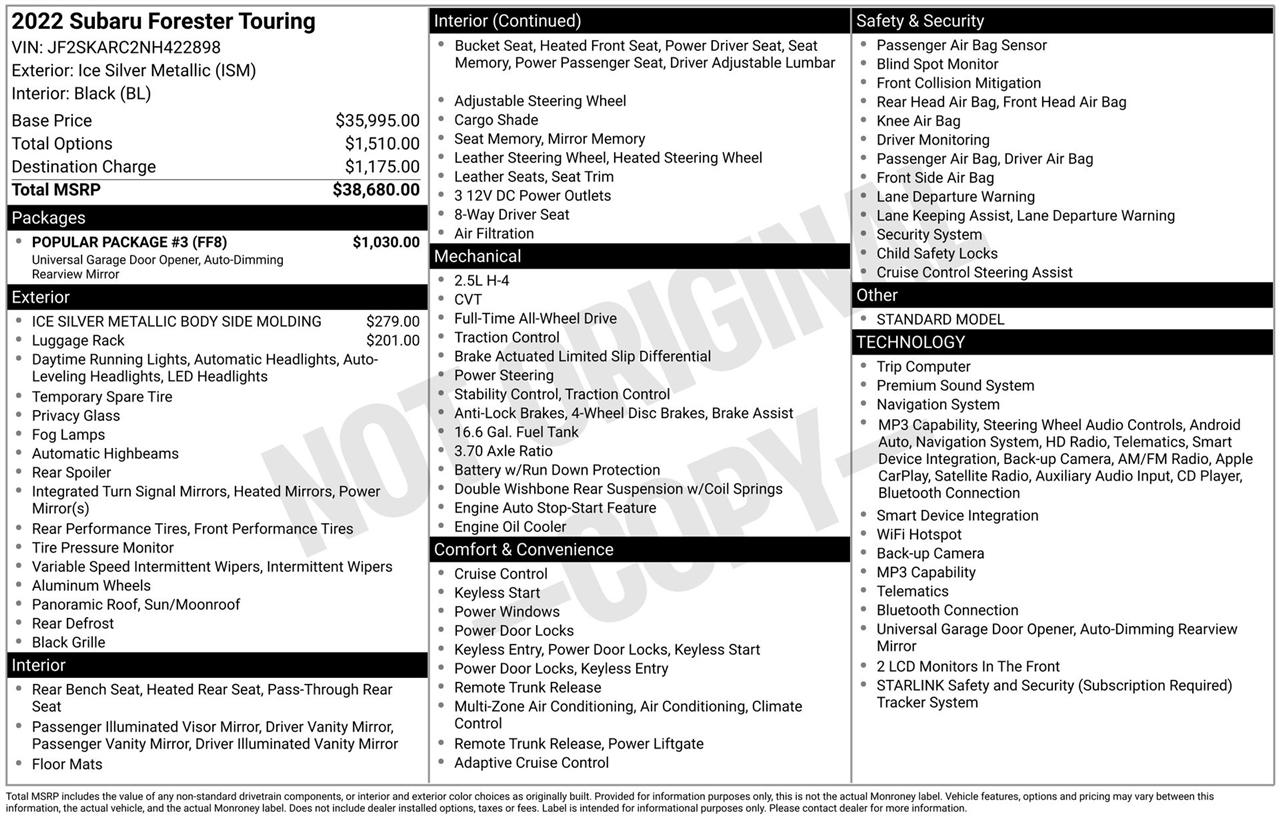 Subaru Forester Touring 2022