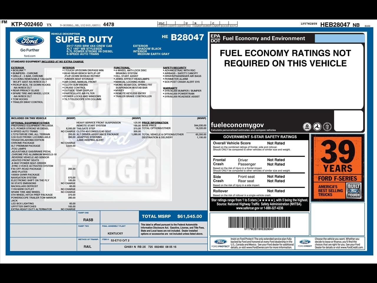 Ford F-250 SD XLT Crew Cab 4WD 2017