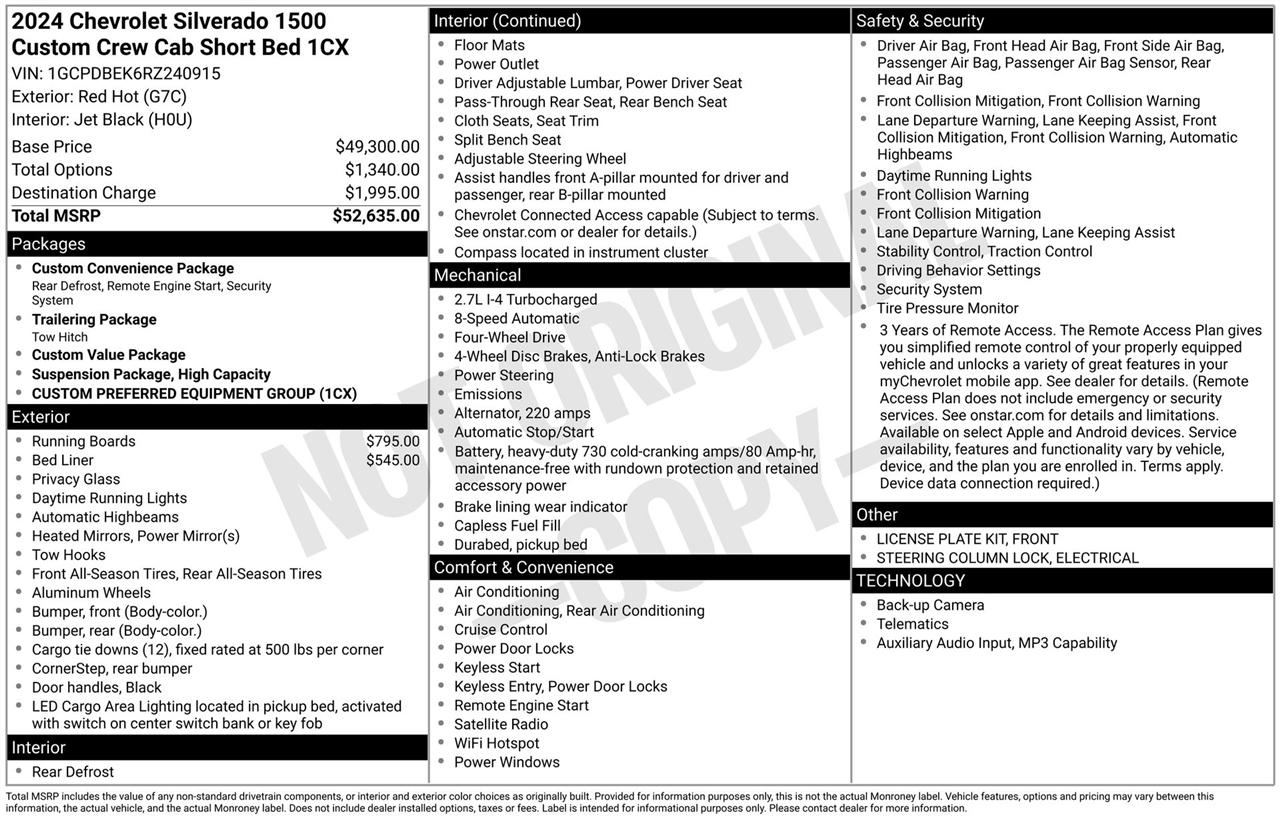 Chevrolet Silverado 1500 Custom Crew Cab 4WD 2024