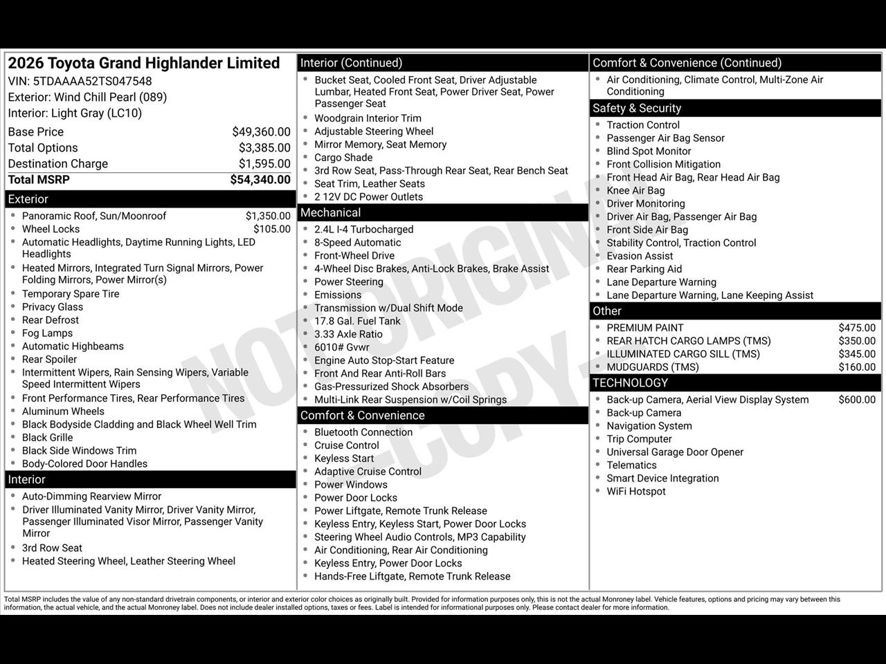 Toyota Grand Highlander Limited 2026