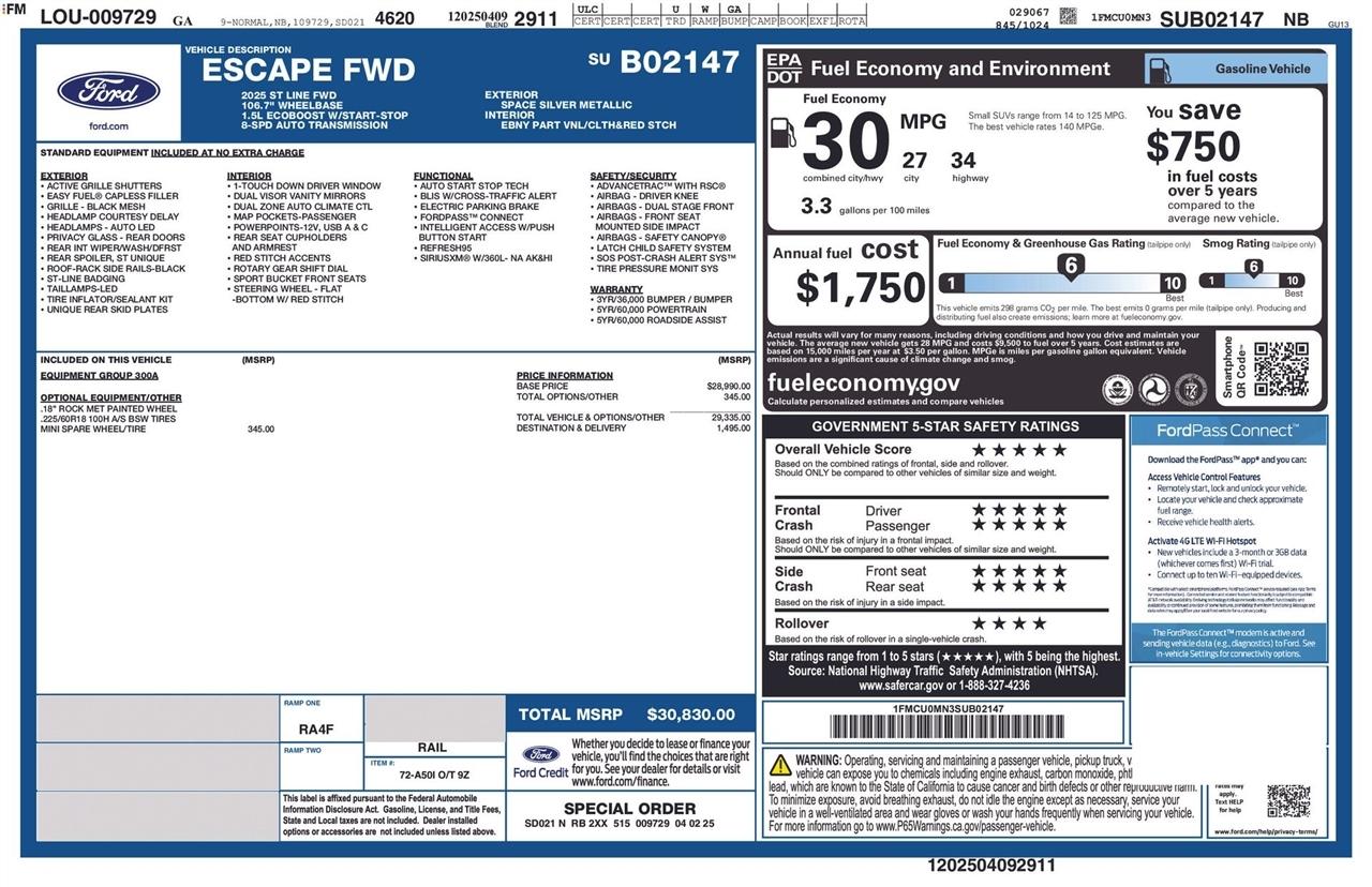 Ford Escape ST-Line 2025