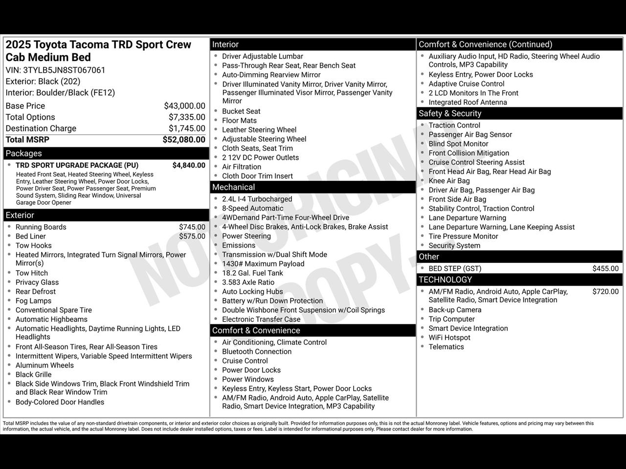 Toyota Tacoma TRD Sport Double Cab 4WD 2025