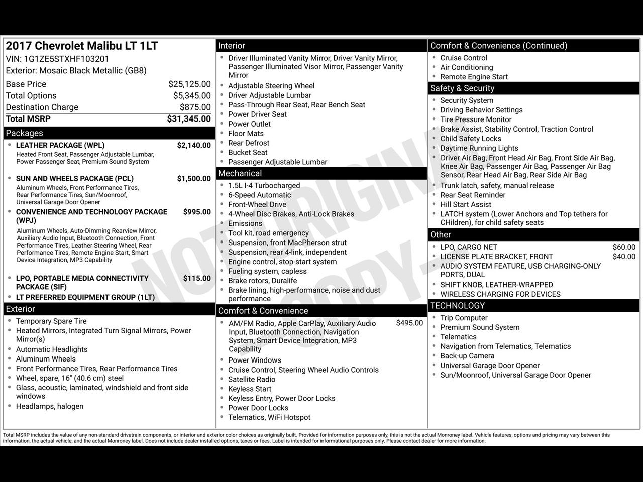 Chevrolet Malibu 1LT 2017