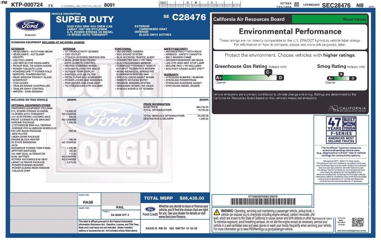 Ford F-250 SD Lariat Crew Cab 4WD 2025