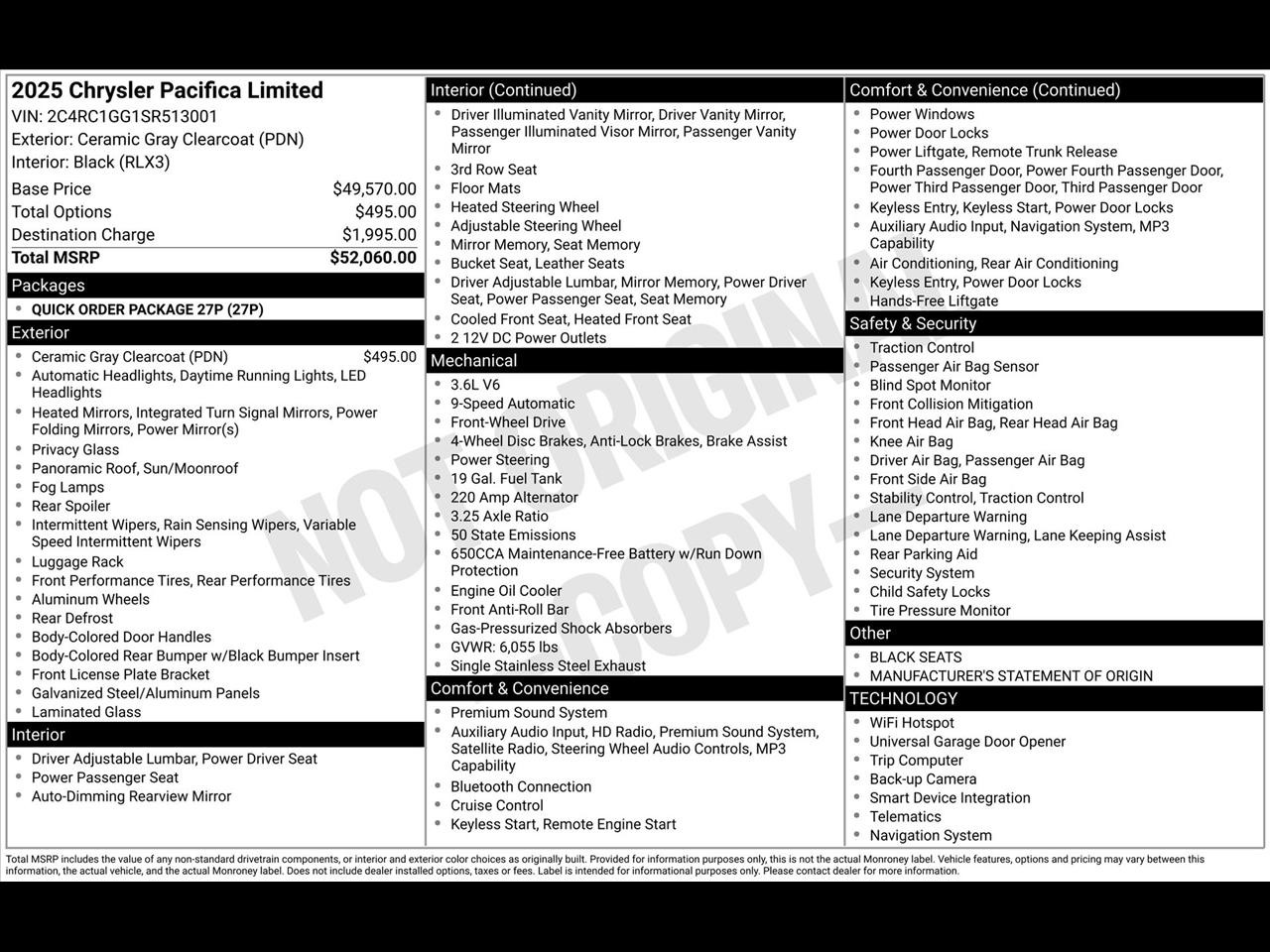 Chrysler Pacifica Limited 2025