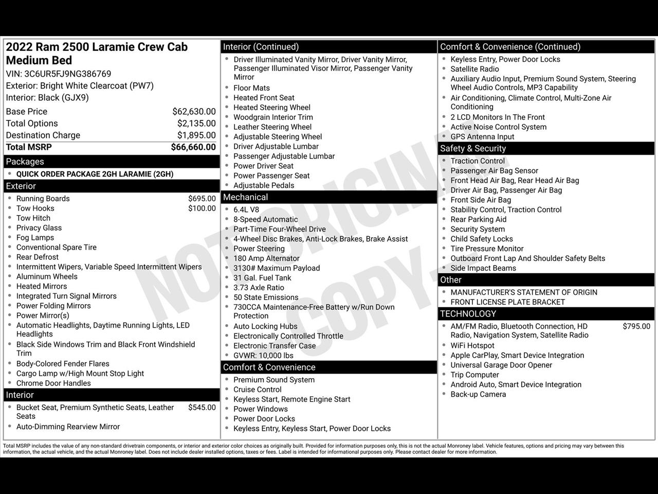 RAM 2500 Laramie Crew Cab SWB 4WD 2022