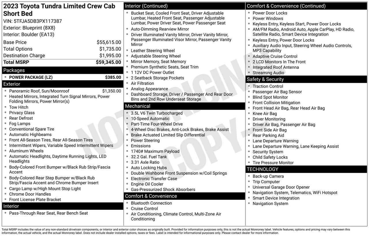 Toyota Tundra Limited CrewMax 4WD 2023
