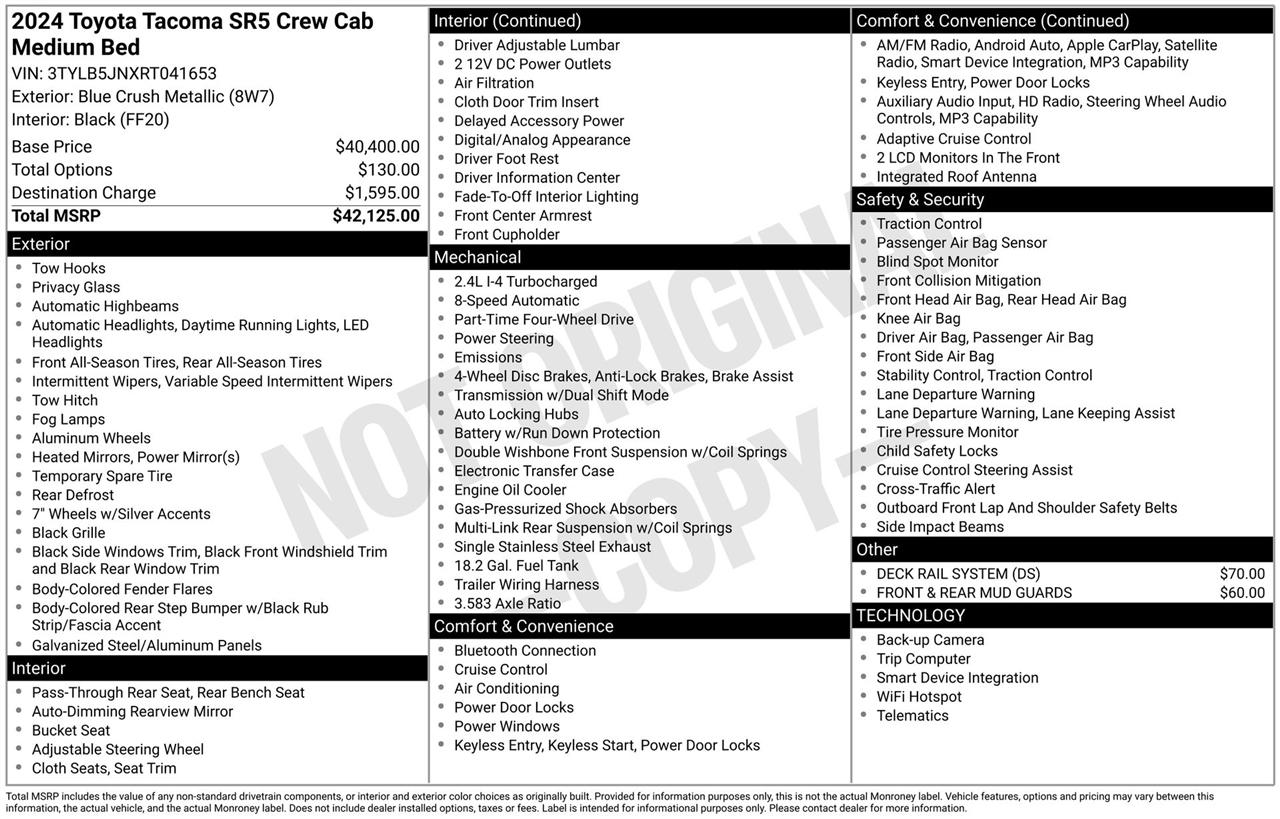Toyota Tacoma TRD Sport Double Cab 4WD 2024