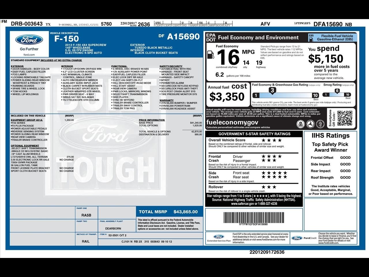 Ford F-150 XLT SuperCrew 6.5-ft. Bed 4WD 2013