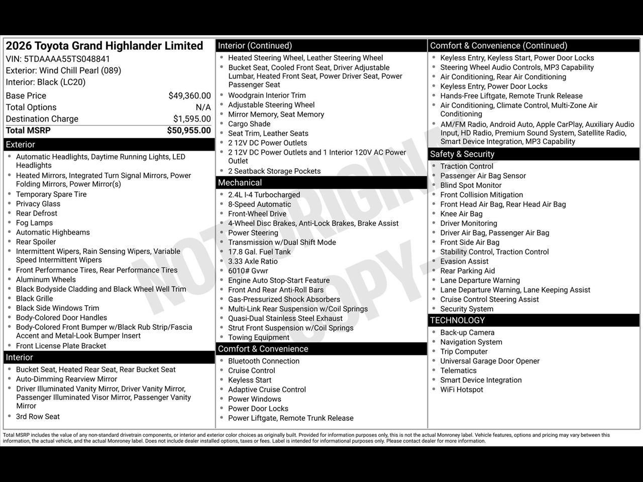 Toyota Grand Highlander Limited 2026