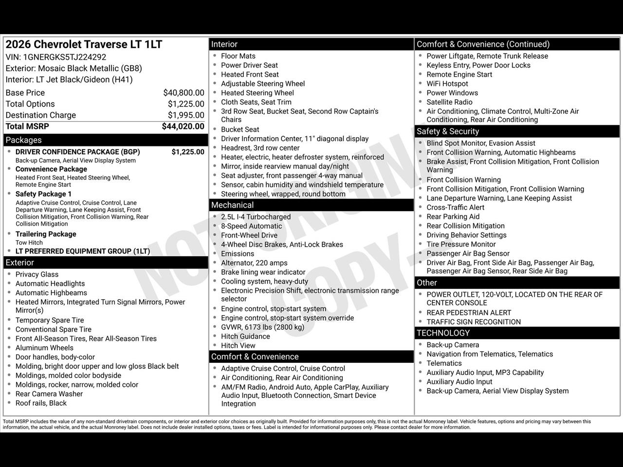 Chevrolet Traverse LT 2026