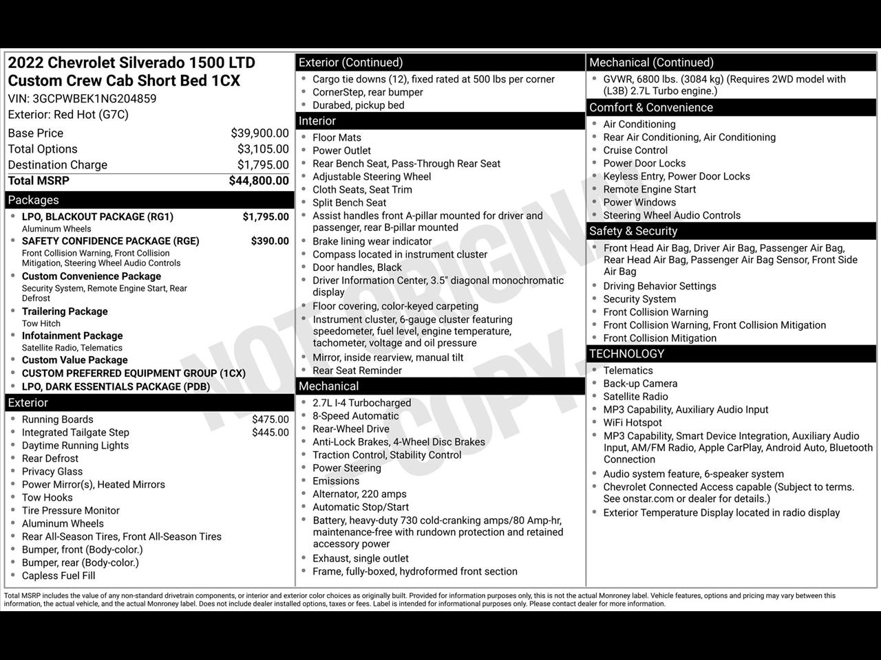 Chevrolet Silverado 1500 Limited Custom Crew Cab Short Box 2WD 2022