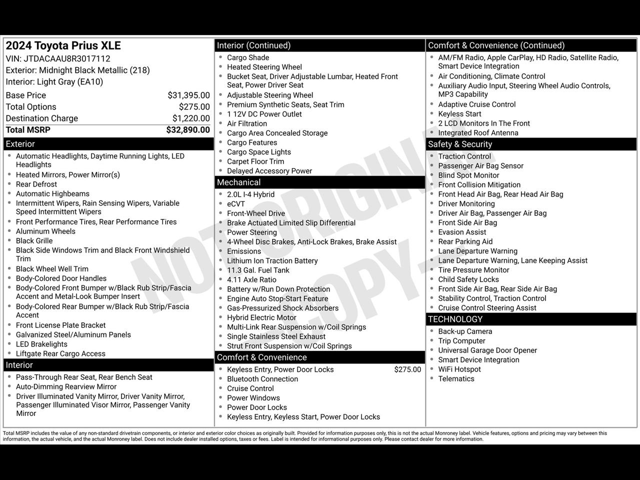 Toyota Prius XLE 2024