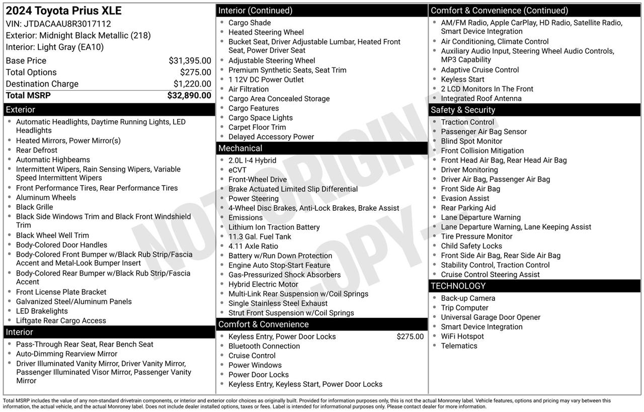 Toyota Prius XLE 2024