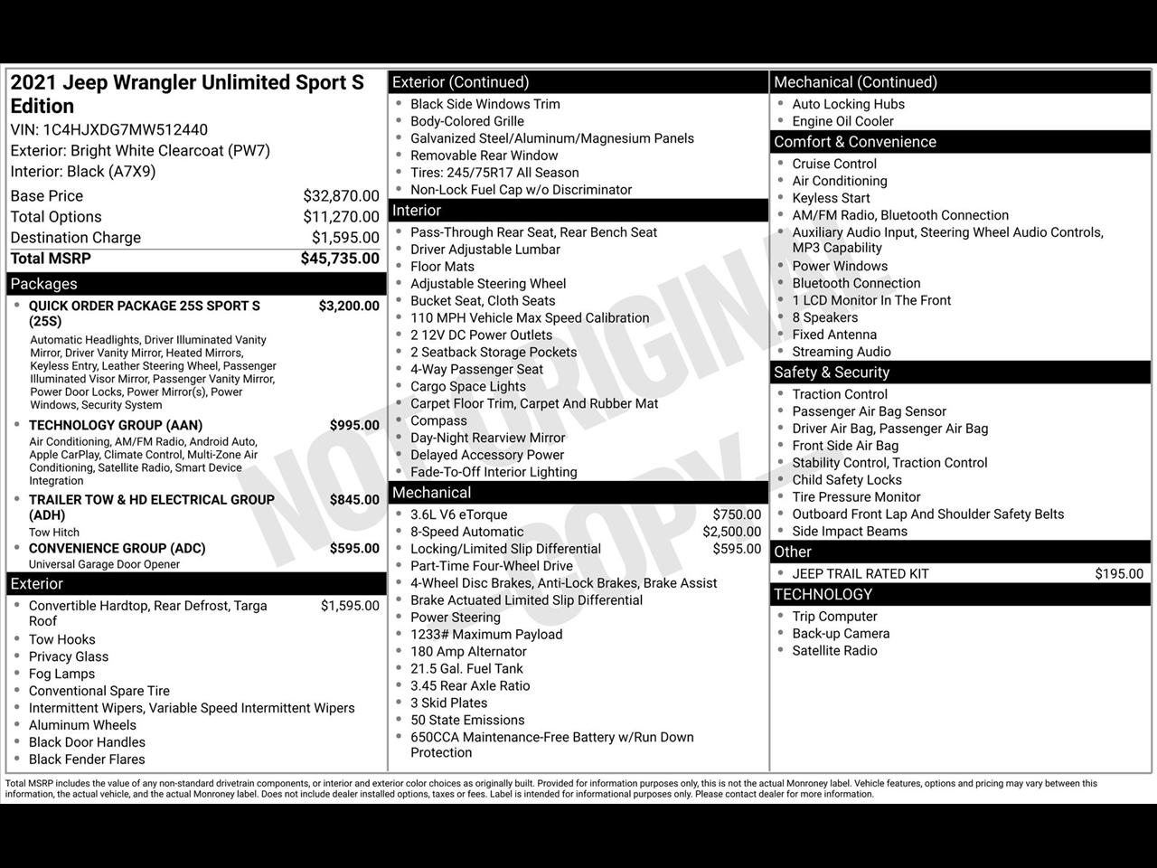 Jeep Wrangler Unlimited Sport 2021