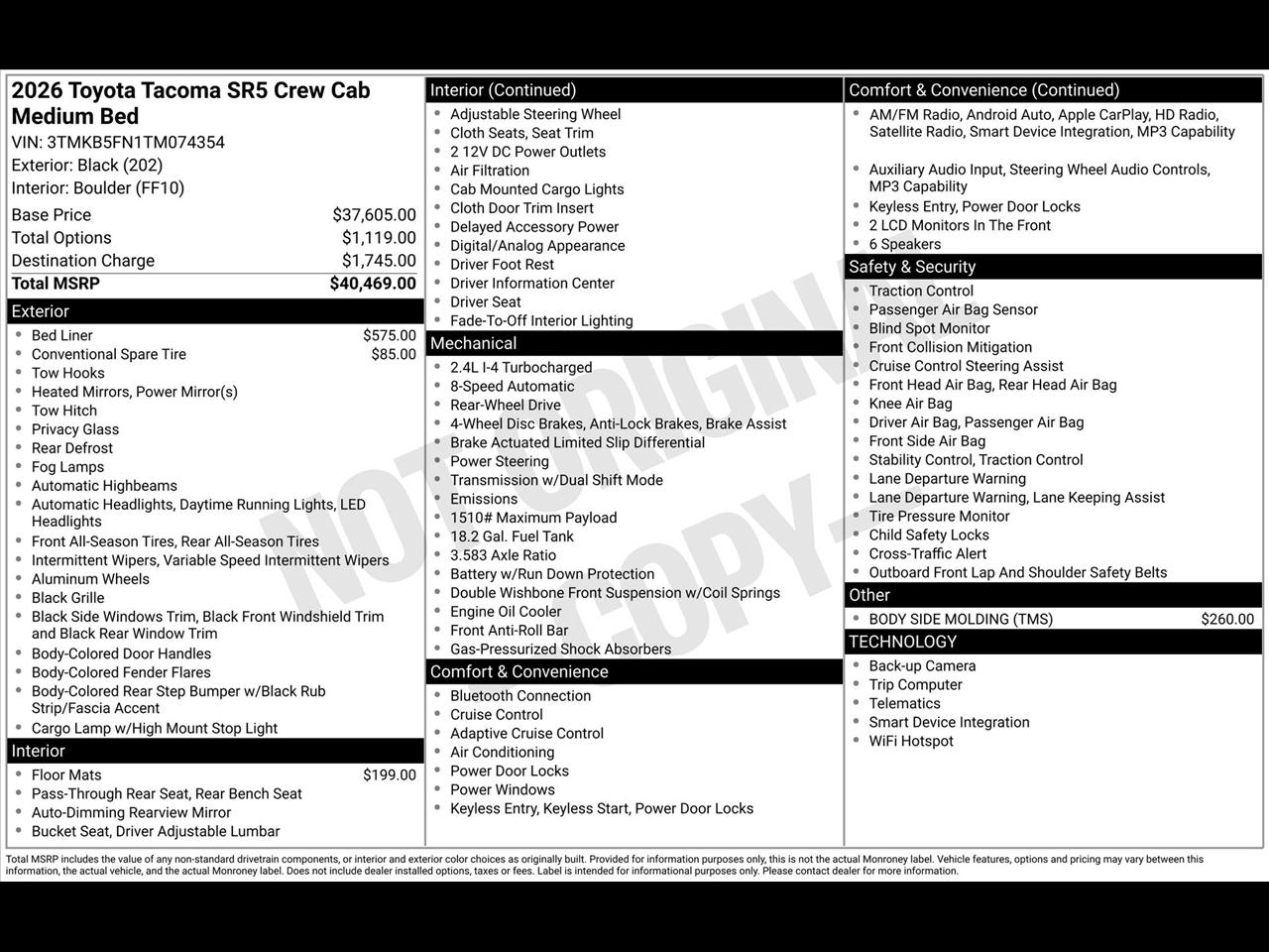 Toyota Tacoma TRD Sport Double Cab 2WD 2026