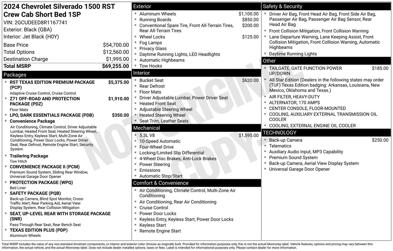 Chevrolet Silverado 1500 RST Crew Cab 4WD 2024