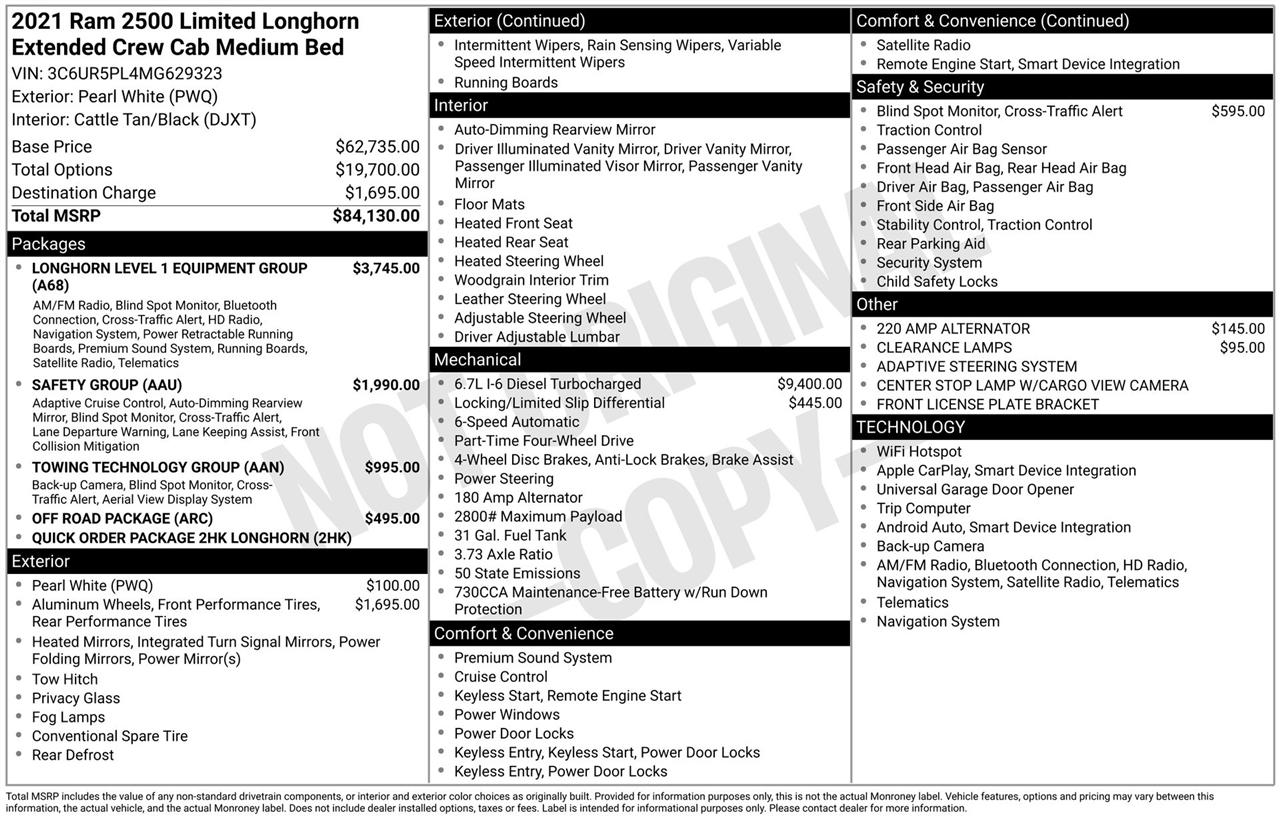 RAM 2500 Longhorn Mega Cab 4WD 2021