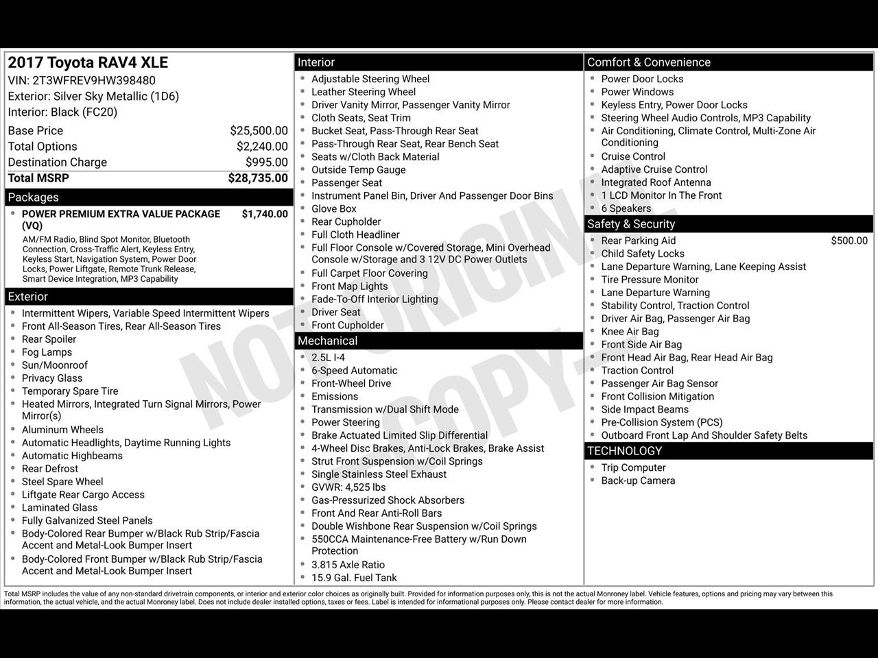 Toyota RAV4 XLE FWD 2017