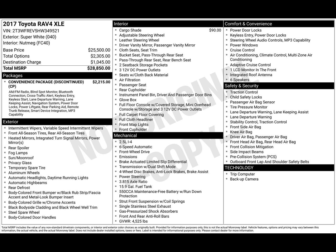 Toyota RAV4 XLE FWD 2017