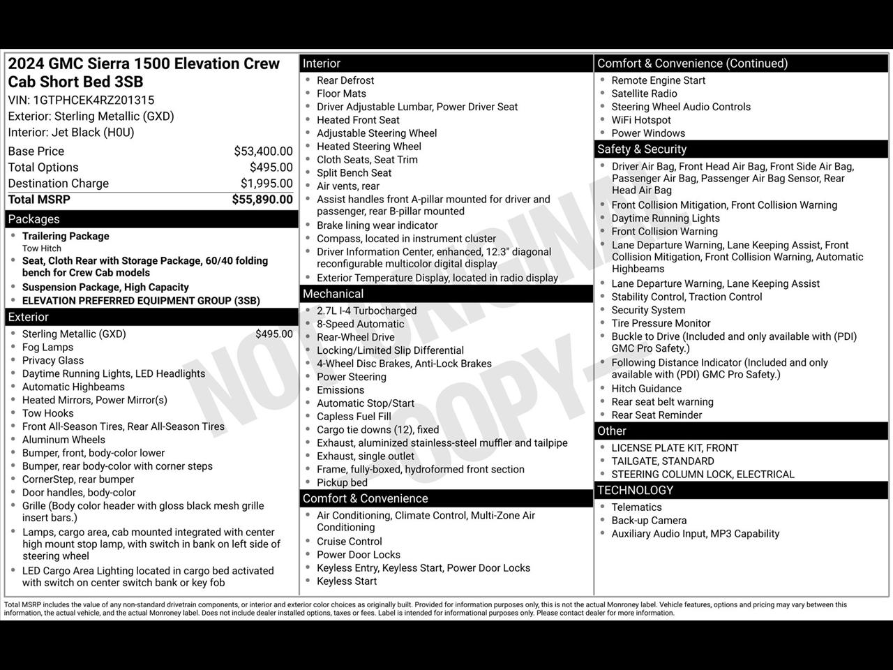 GMC Sierra 1500 Elevation Crew Cab 2WD 2024