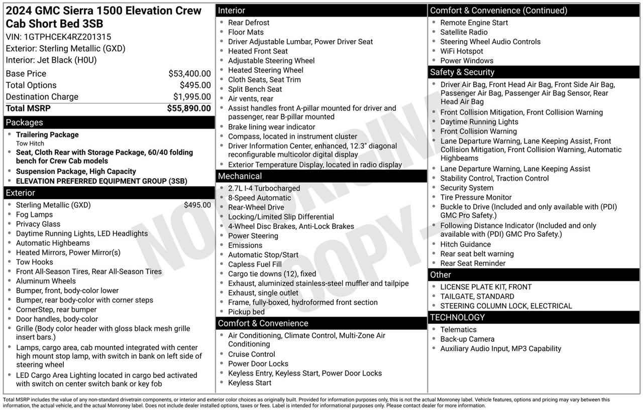 GMC Sierra 1500 Elevation Crew Cab 2WD 2024