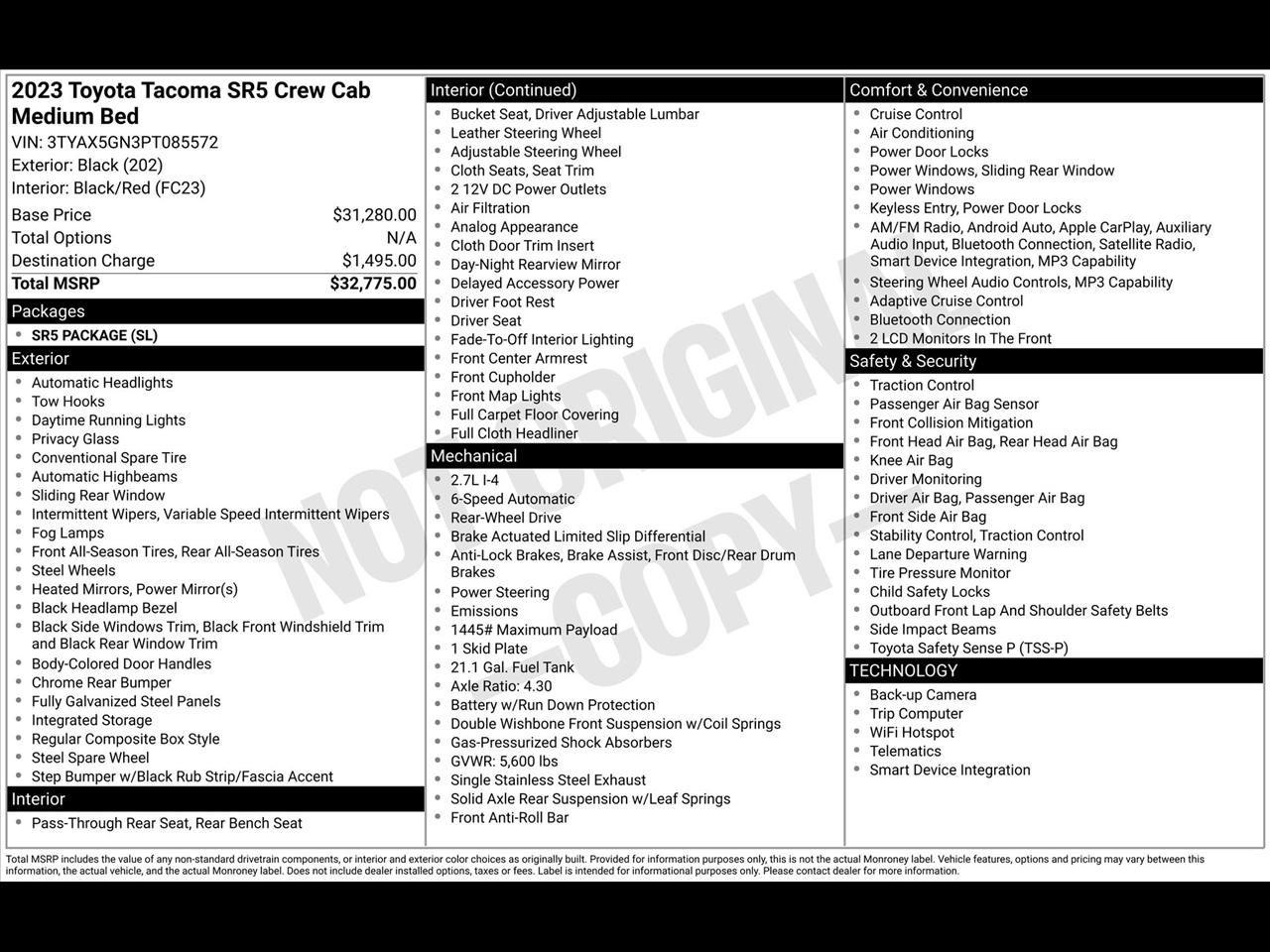 Toyota Tacoma SR5 Double Cab I4 2WD 2023