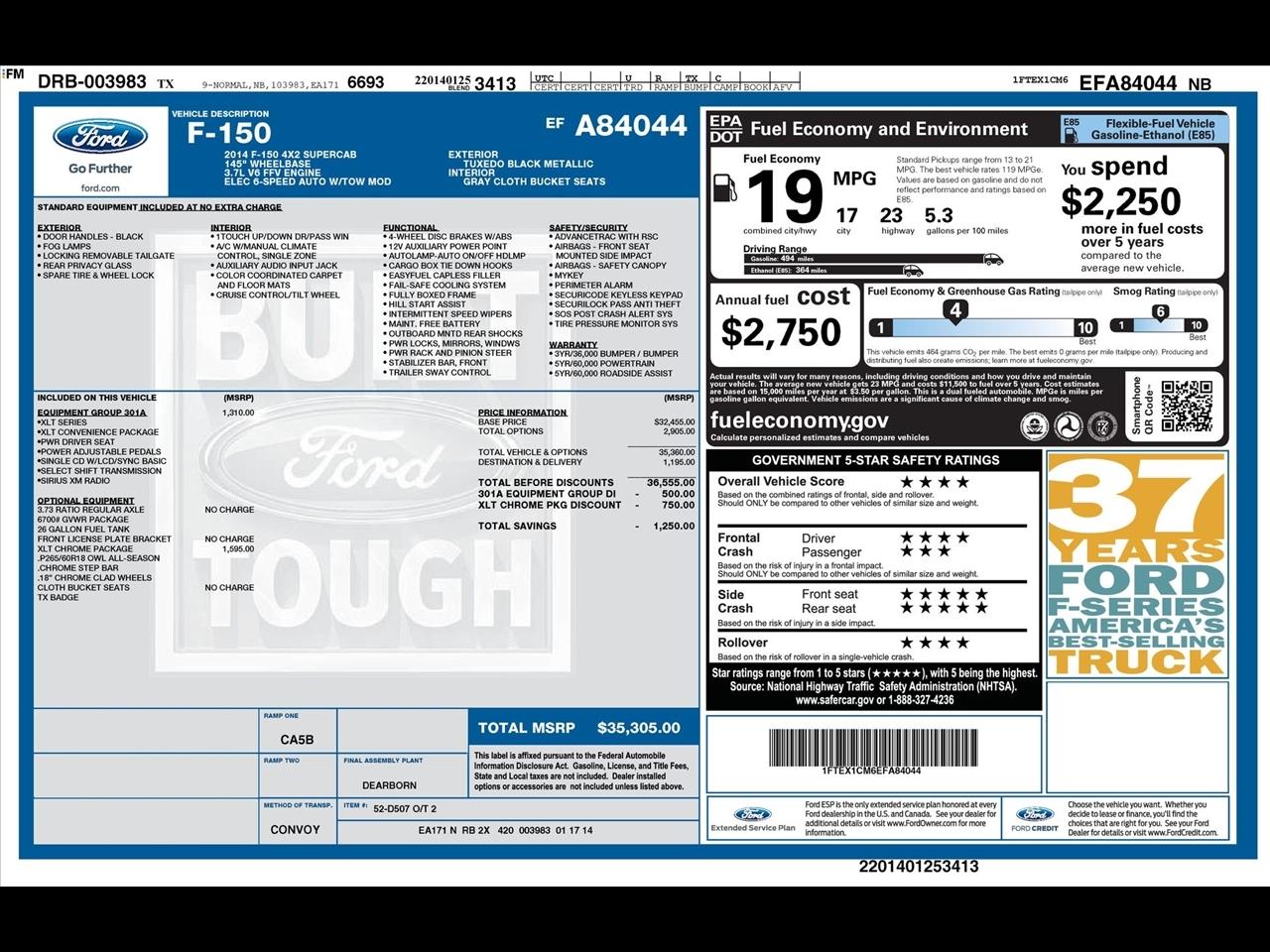 Ford F-150 XLT SuperCab 8-ft. Bed 2WD 2014