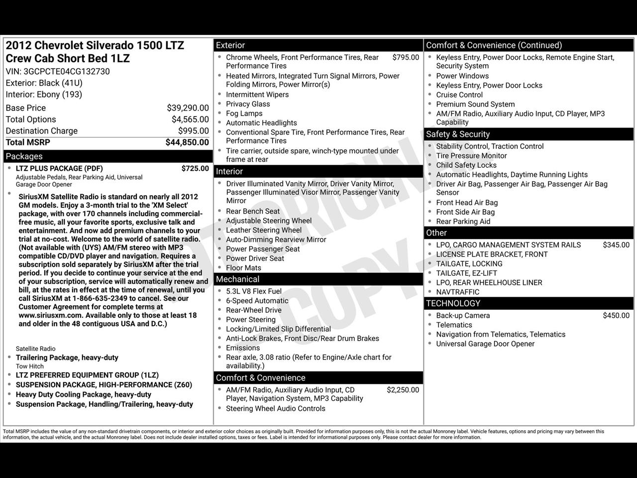 Chevrolet Silverado 1500 LTZ Crew Cab 2WD 2012
