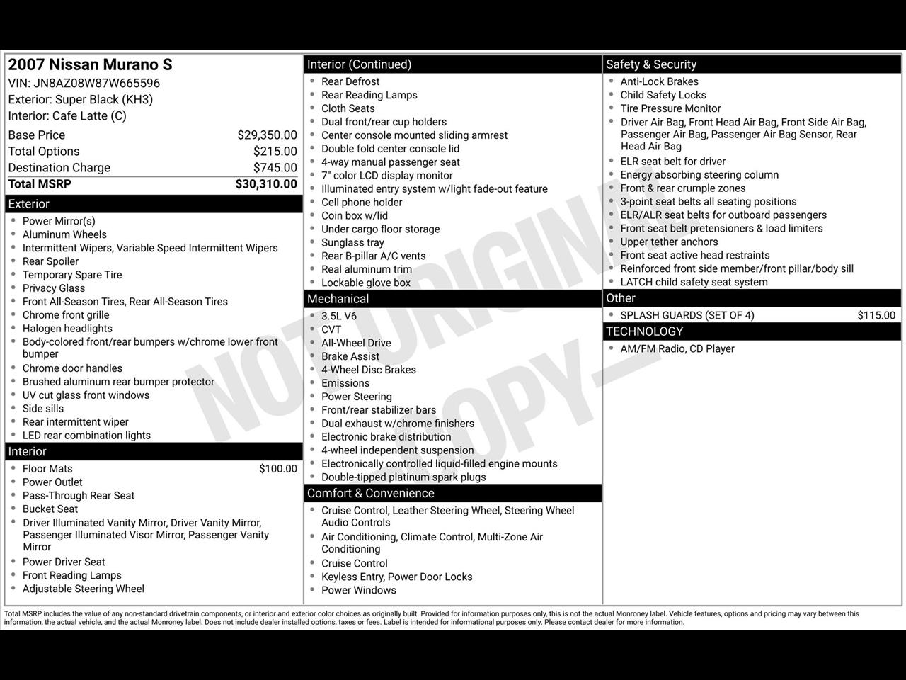 Nissan Murano SL AWD 2007