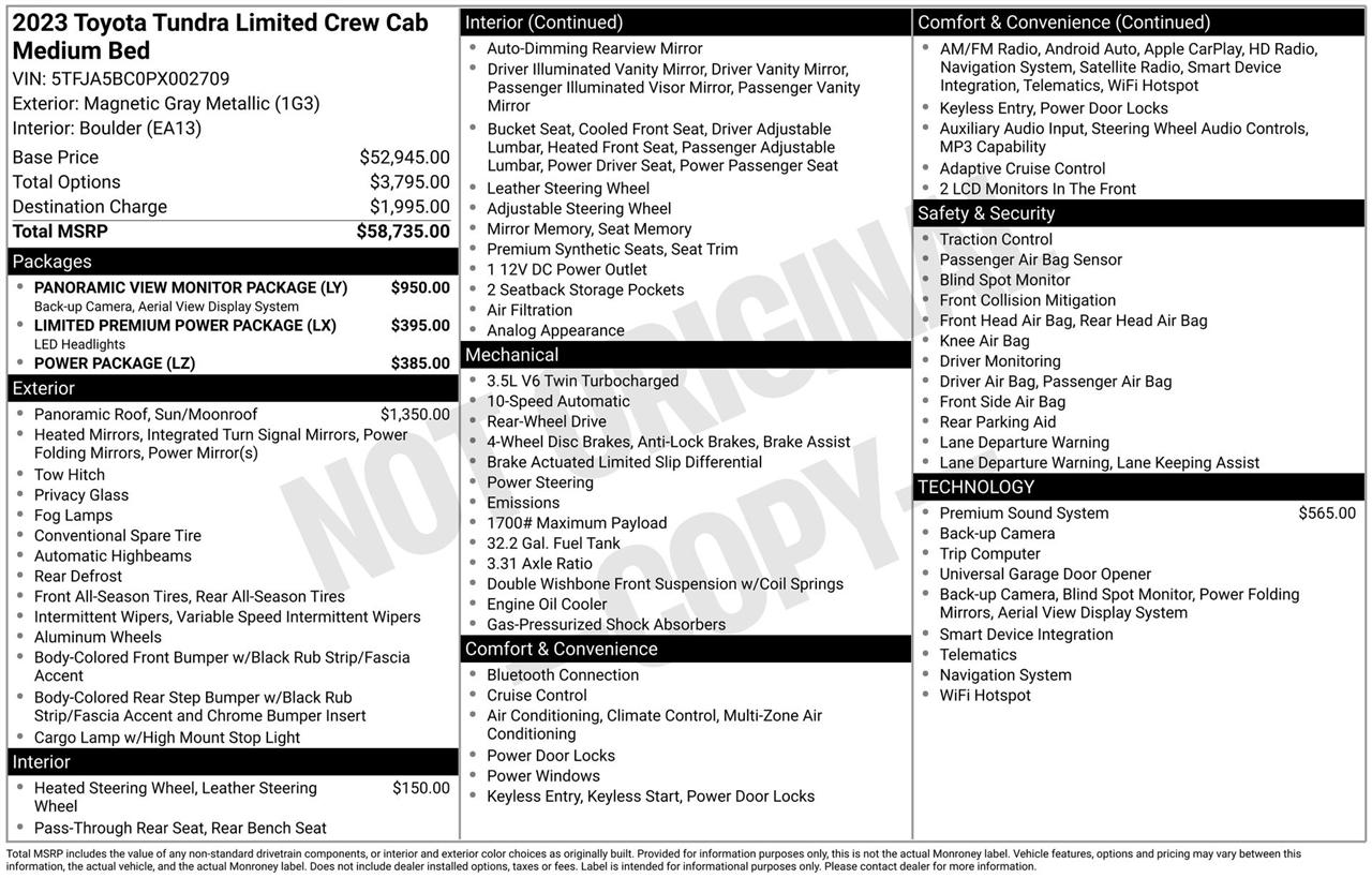 Toyota Tundra Limited CrewMax 2WD Long Bed 2023