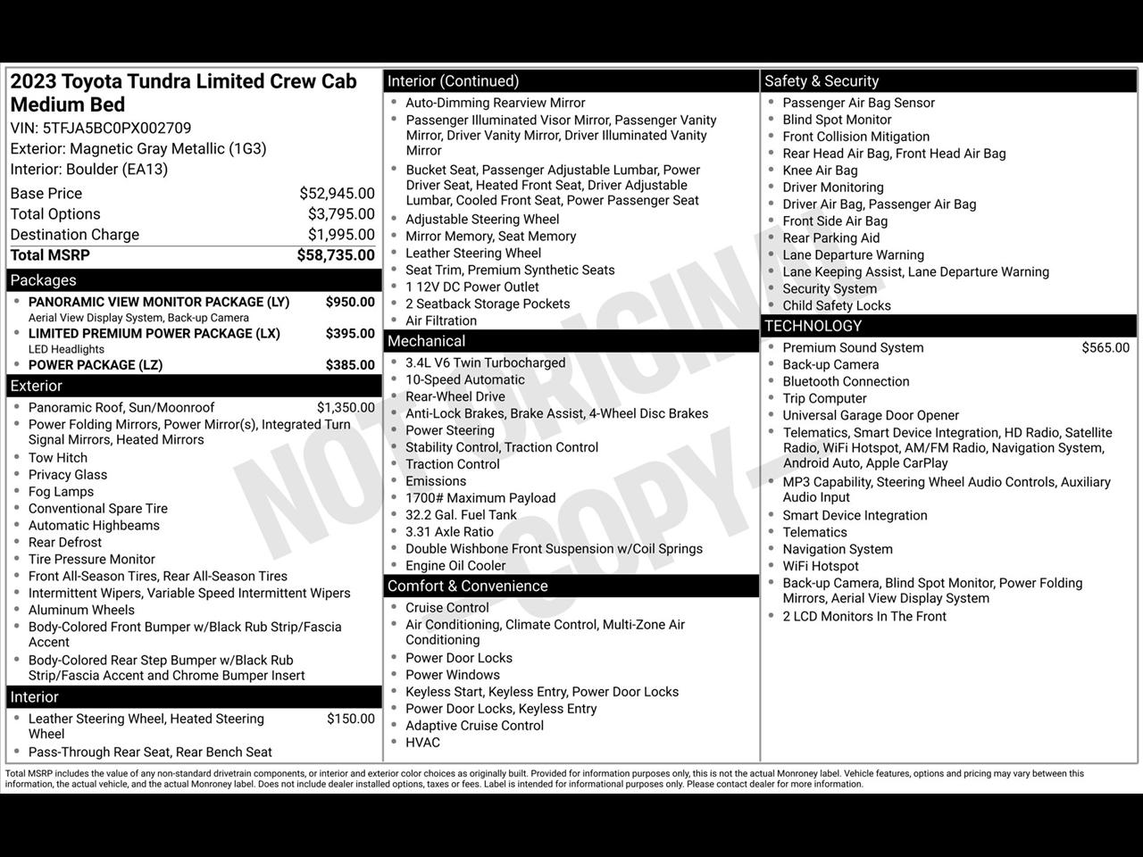 Toyota Tundra Limited CrewMax 2WD Long Bed 2023