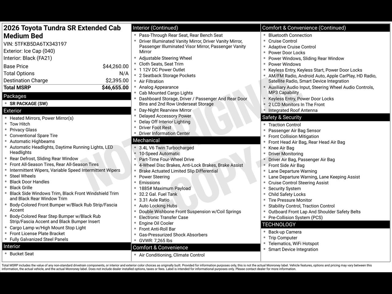 Toyota Tundra SR Double Cab 4WD 2026