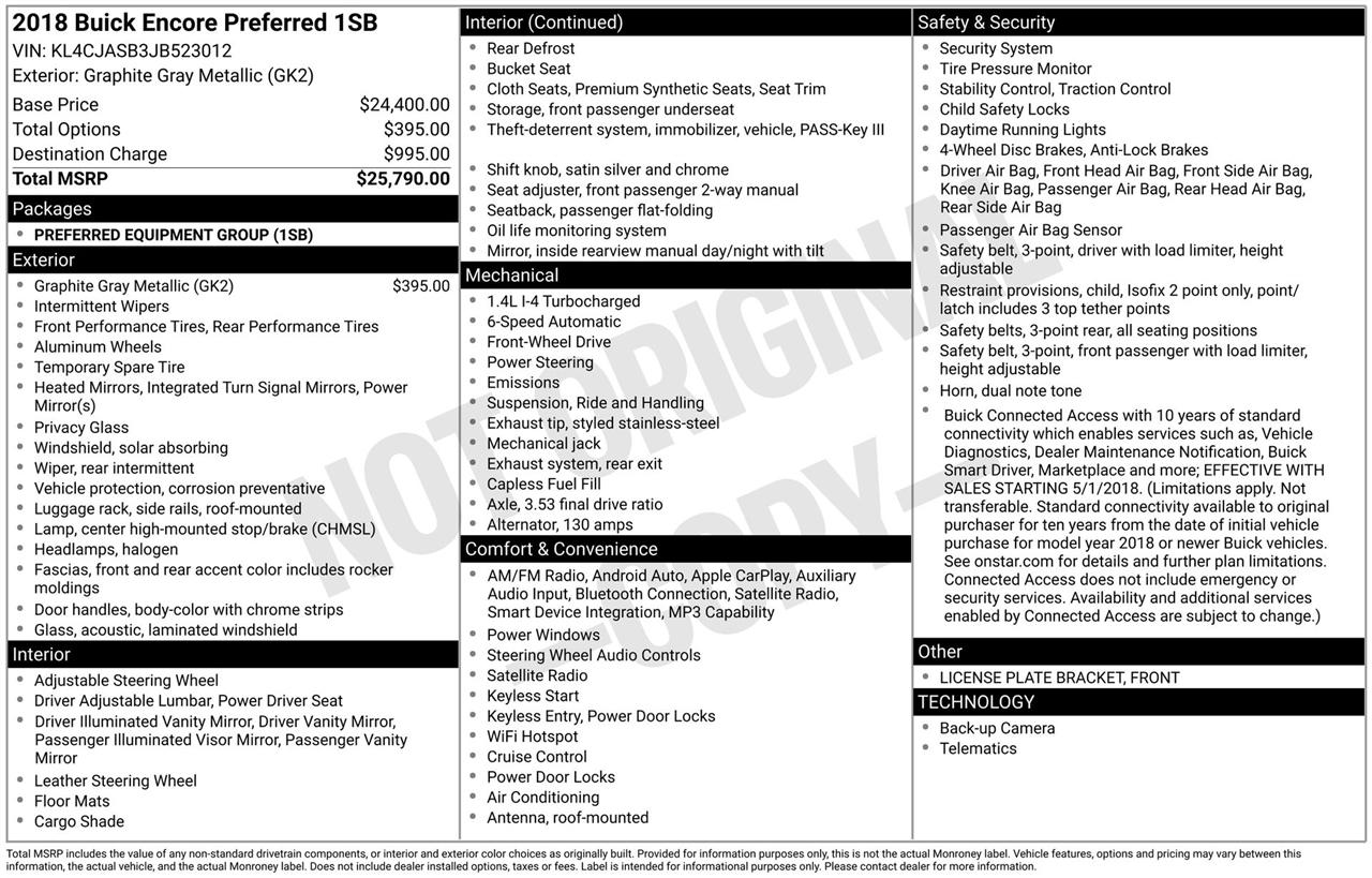 Buick Encore Preferred FWD 2018