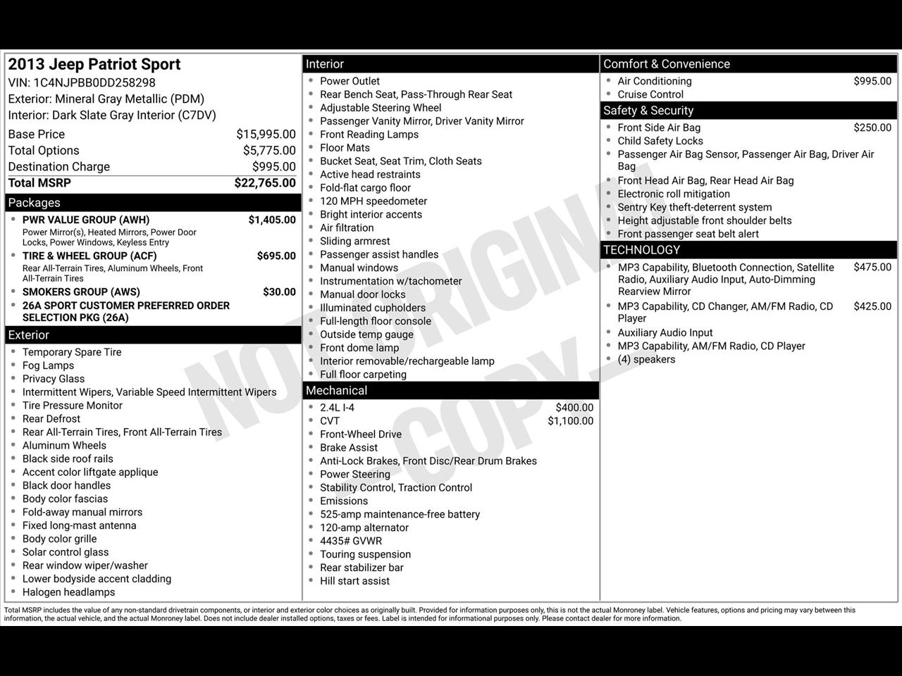 Jeep Patriot Sport 2WD 2013